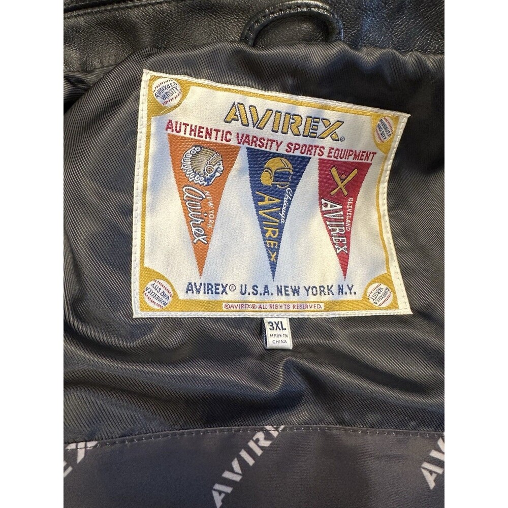 NEW XXXL Avirex Hardies NYC Lamb Leather Black Pink Authentic Bomber Jacket Coat - Picture 9 of 13